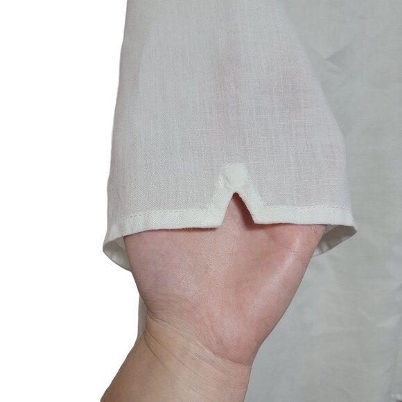 Tommy Bahama 100% Linen Hawaiian Shirt Beach Resortwear White Sz 2XLB Logo EUC - Picture 5 of 9